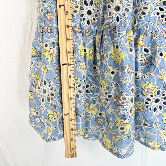 dRA Anthropologie Yara Blue Eyelet Floral Dress Sz S - Picture 14 of 16